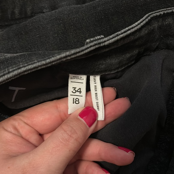 Loft size 18 Curvy high waist skinny gray black/worn look black jeans - Picture 5 of 5